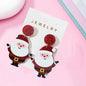 Bling Bling Chunky Christmas Santa Claus Design Dangle Earrings