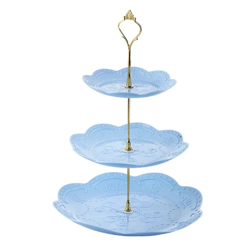 3 Tier Pastry Cupcake Fruit Plate Serving Dessert Holder