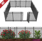 NEW Decorative Garden Fence Metal Dog Fence Outdoor for Yard, 36ft (L) × 40in (H), 14 Panels + 2 Gates,Black-Silver