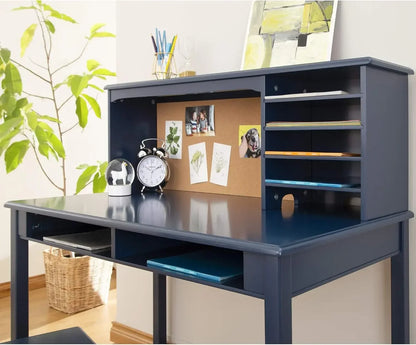 Kids Media Desk and Chair Set - Navy: Student's Workstation