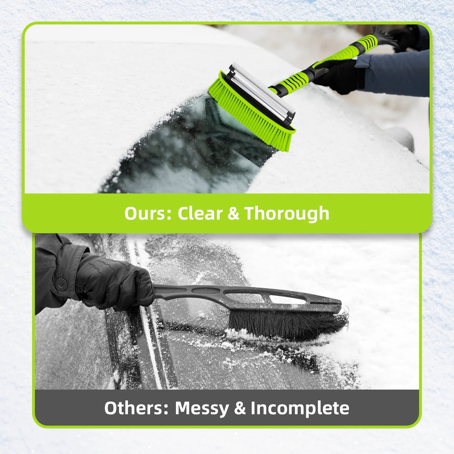 Ultimate Car Snow Cleaner, 43" 2-in-1 Ice Scraper & Brush with Extendable Handle