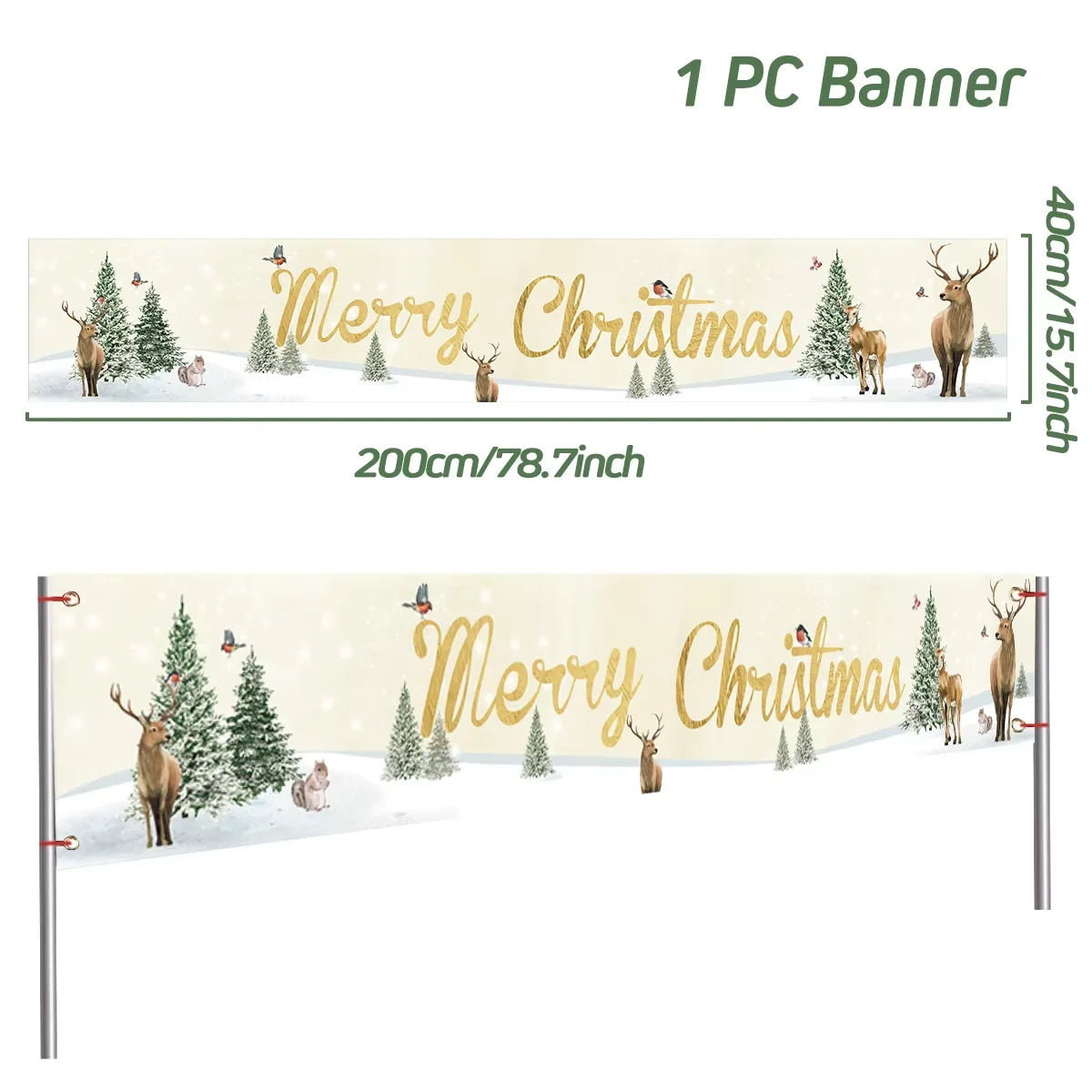 Christmas Outdoor Banner Merry Christmas Decorations