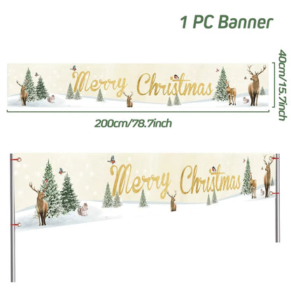 Christmas Outdoor Banner Merry Christmas Decorations