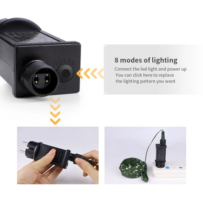 Decorative Light Green Wire Leather LED Christmas lights