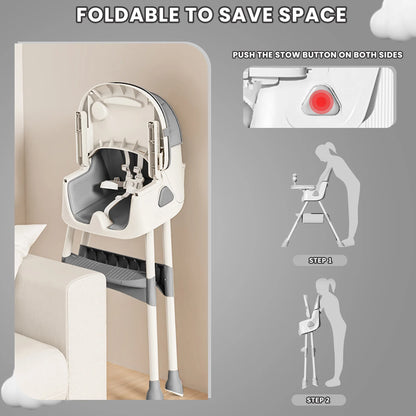 Foldable Baby High Chair 6 Months Plus