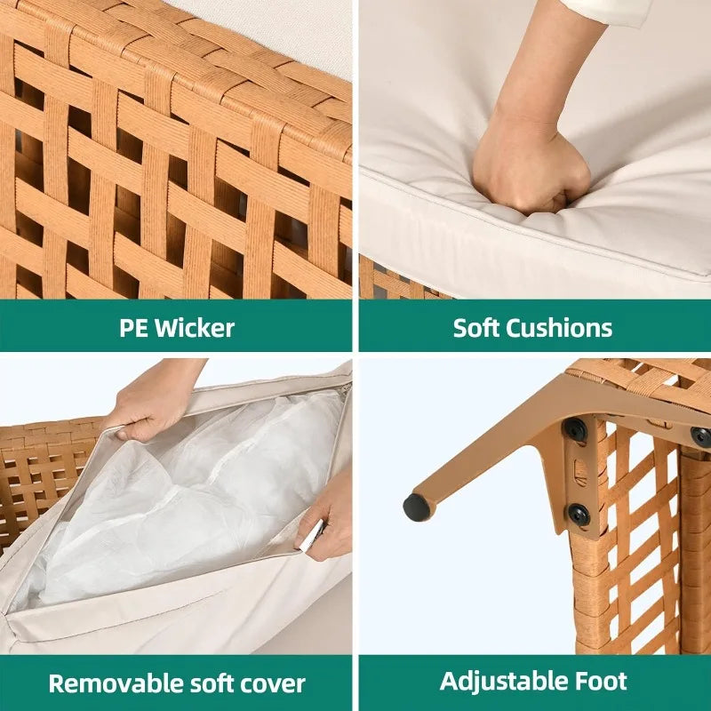 7-Piece Patio Furniture Set, All-Weather PE Wicker Patio Conversation Set