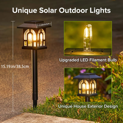 6/10 Pack Solar Pathway Lights Outdoor, Solar Landscape