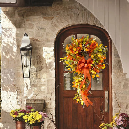 Thanksgiving Farmhouse Wreath Autumn Scene Decor