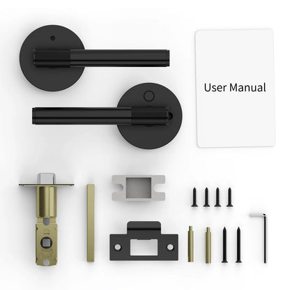 Privacy Door Handle Front Knurled Handle Lever Round Base