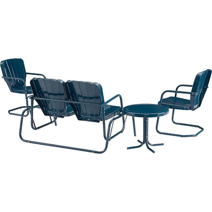 4-piece retro metal outdoor patio furniture set