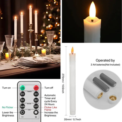 LED Flameless Taper Candles 6.5/11" Battery Operated