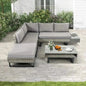L-Shaped Sofa Conversation Set with Coffee Table &Cushion