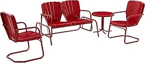 4-piece retro metal outdoor patio furniture set
