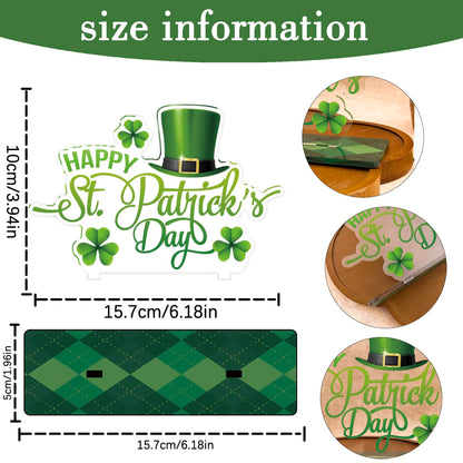 St Patrick s Day Table Decorations Set Irish Lucky Shamrock Sign Leprechaun Hat Centerpiece Signs Party Decorations