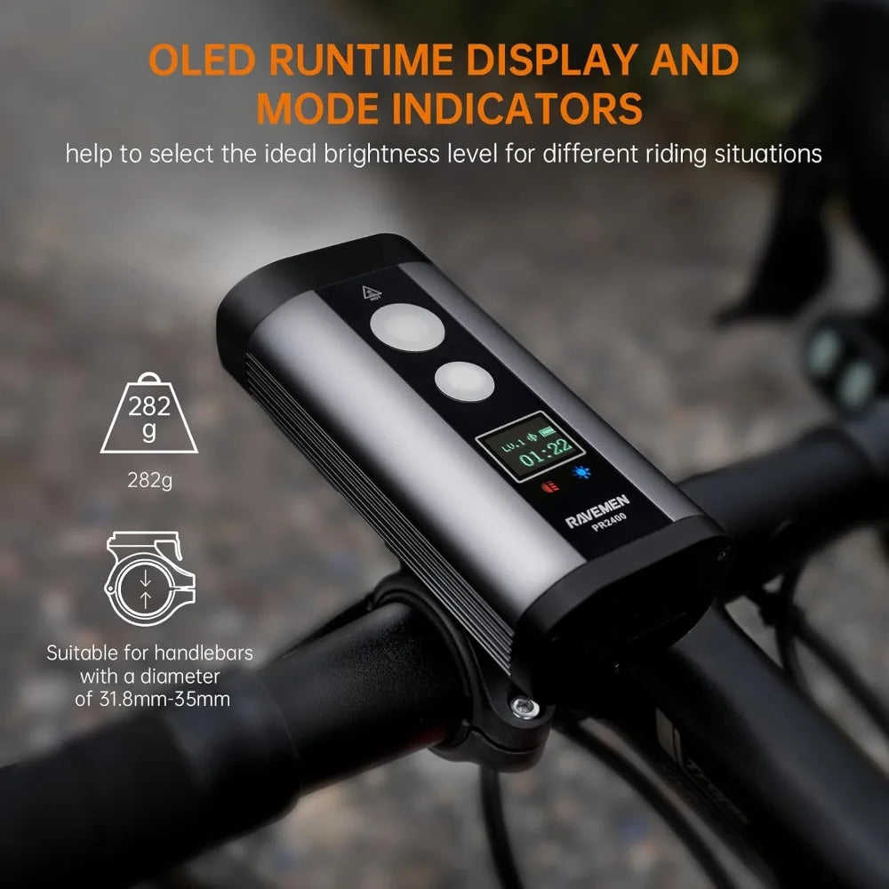 Bike Light for Mountain Biking, 2400 Lumens