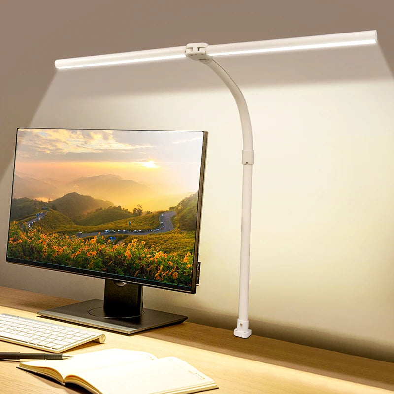 Double Head LED Desk Lamp, 5Color Modes and 5 Dimmable Eye Protection lamp