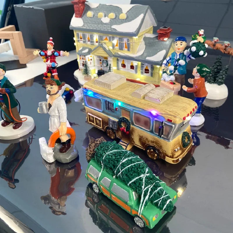 Christmas Ornaments Old Man, Car, House