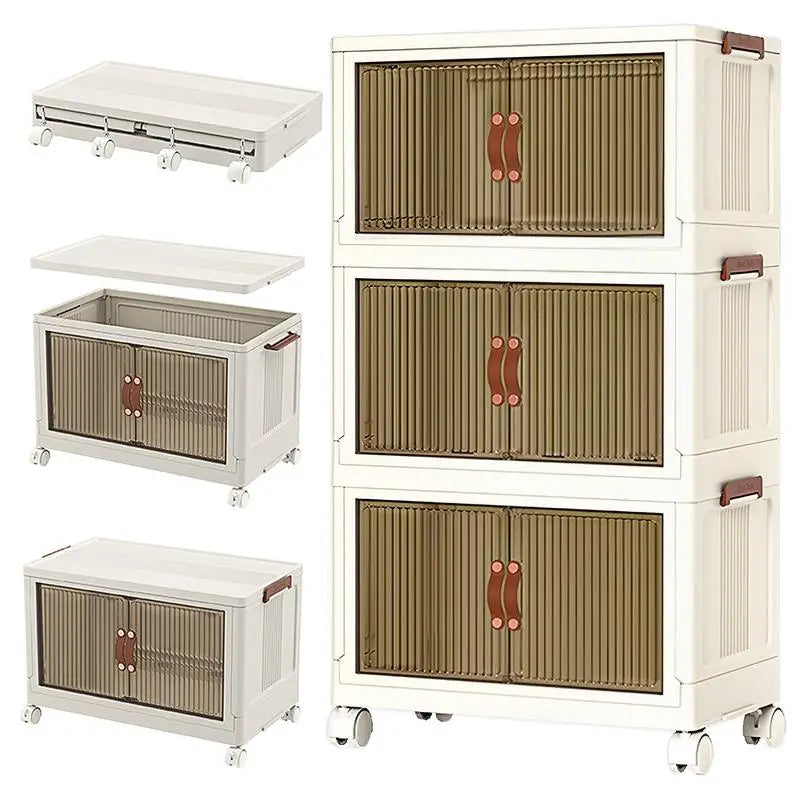Stackable Foldable Storage Cabinet on wheels