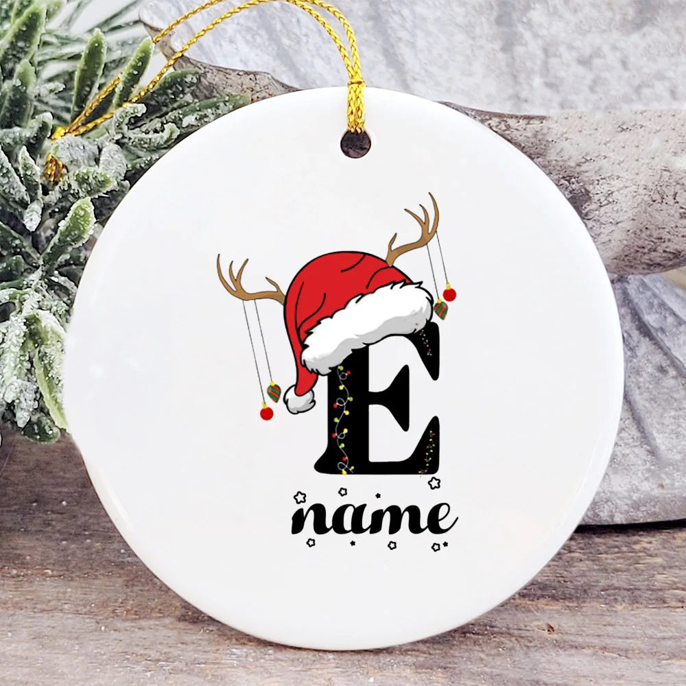 Baby's Christmas Ornament Personalized Initial with Name