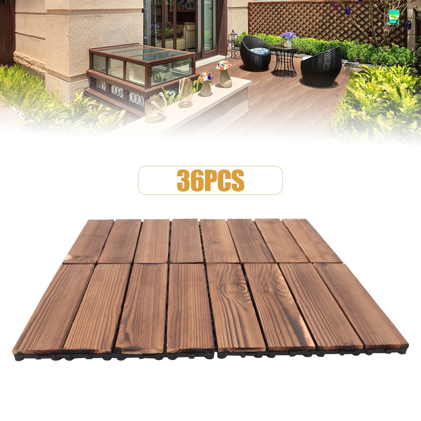 36ft²/ 3.24㎡ Outdoor Hardwood Flooring Tiles