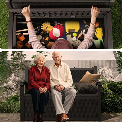 80 Gallon Storage Bench Waterproof and Lockable,Deck Box