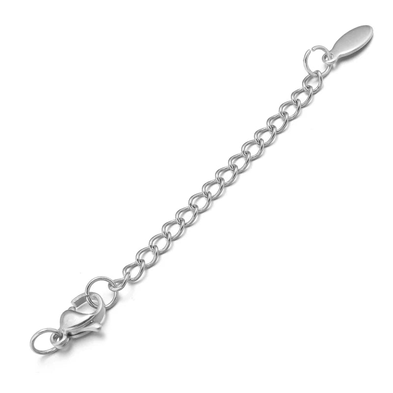 10pcs Stainless Steel Extension Chains Lobster Clasps Connectors