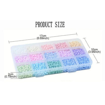 1Box of 15 Grids 4mm Macaroon Color Series Beads Regular Shape