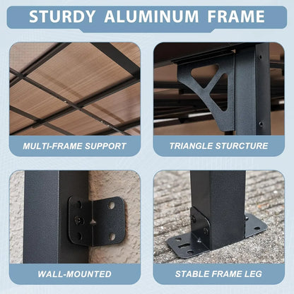 8' x 10' Gazebo for Patio, with Sloped Roof