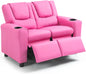 Kids Recliner Chair, PU Leather Sofa with Cup Holder