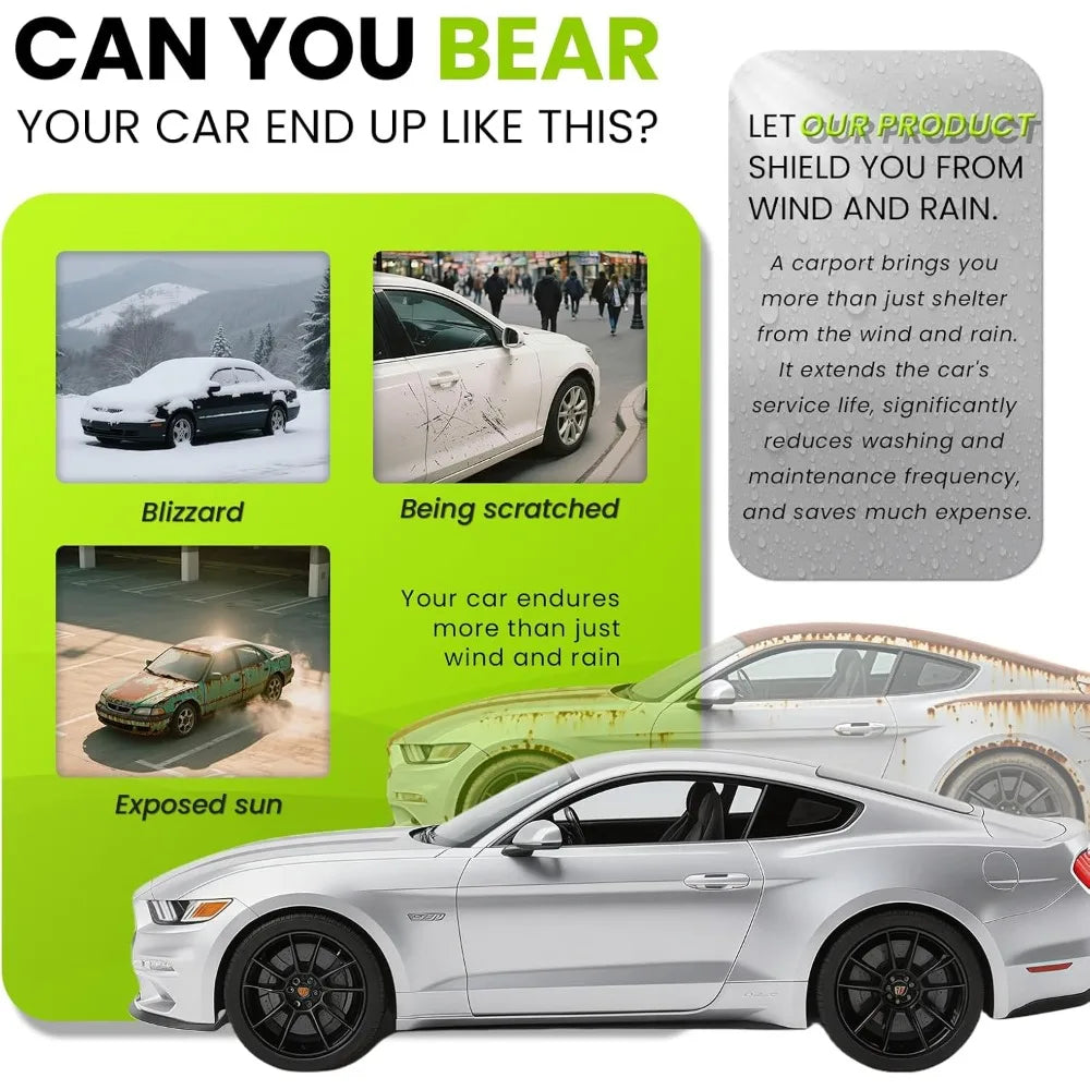 18×8.2×7.5FT All Weather Proof Carport, Heavy Duty