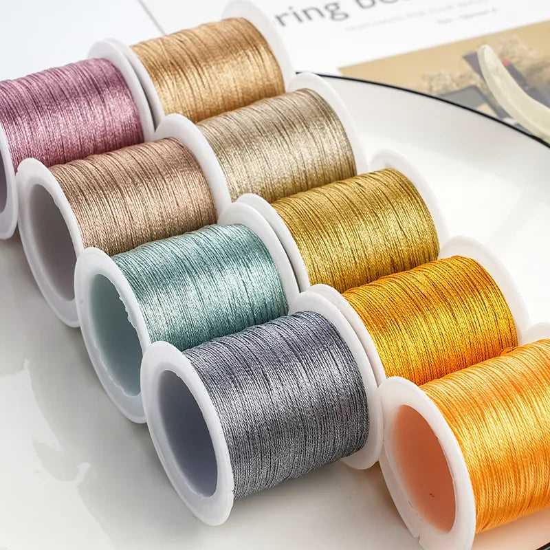 0.4mm 50m Nylon Gold Silver Thread Jewelry Cord Wire