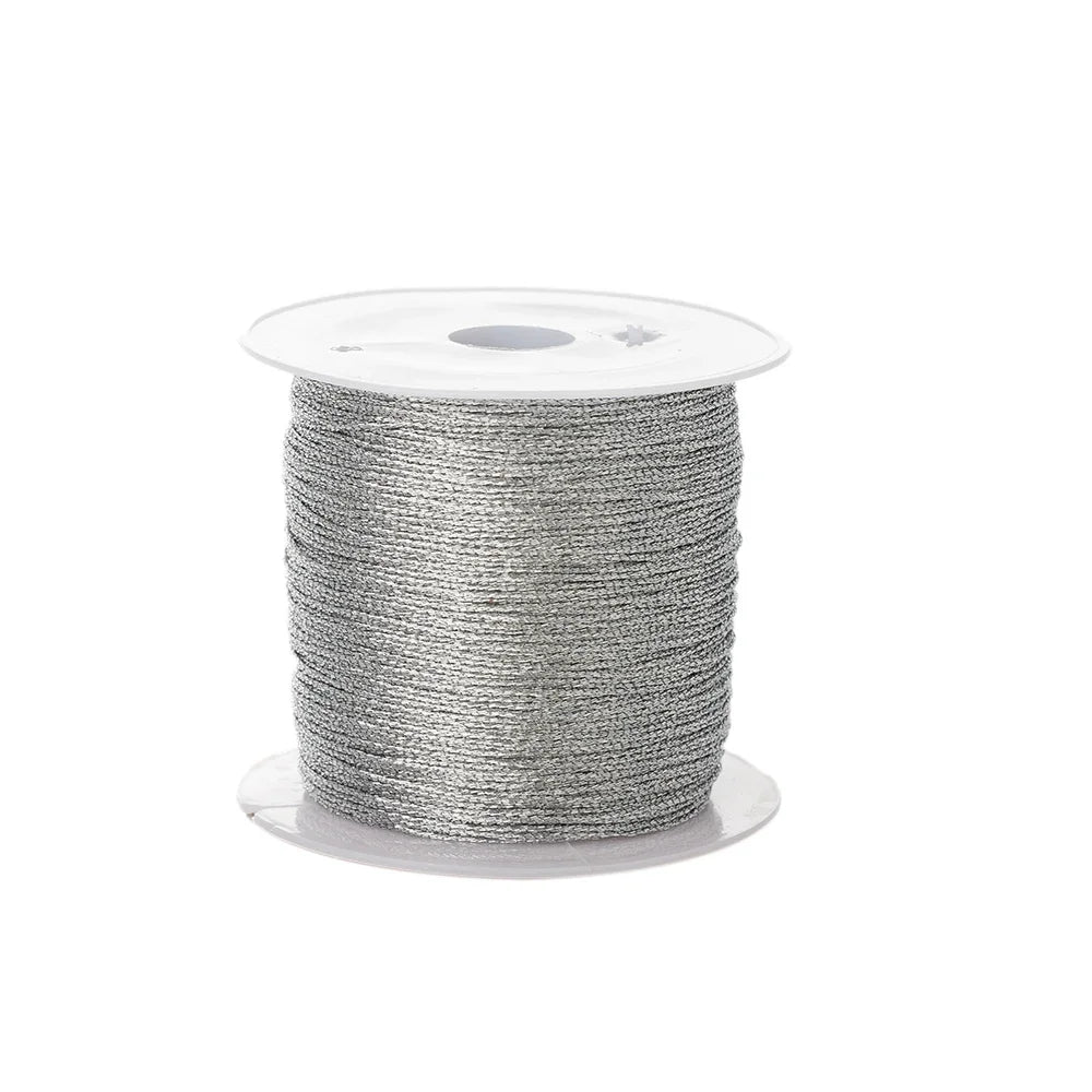 0.4mm 50m Nylon Gold Silver Thread Jewelry Cord Wire