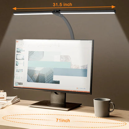 Double Head LED Desk Lamp, 5Color Modes and 5 Dimmable Eye Protection lamp