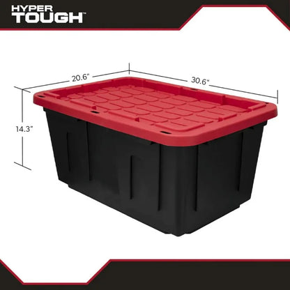 (6 pack) Hyper Tough Large Storage Bin, 27 Gallon