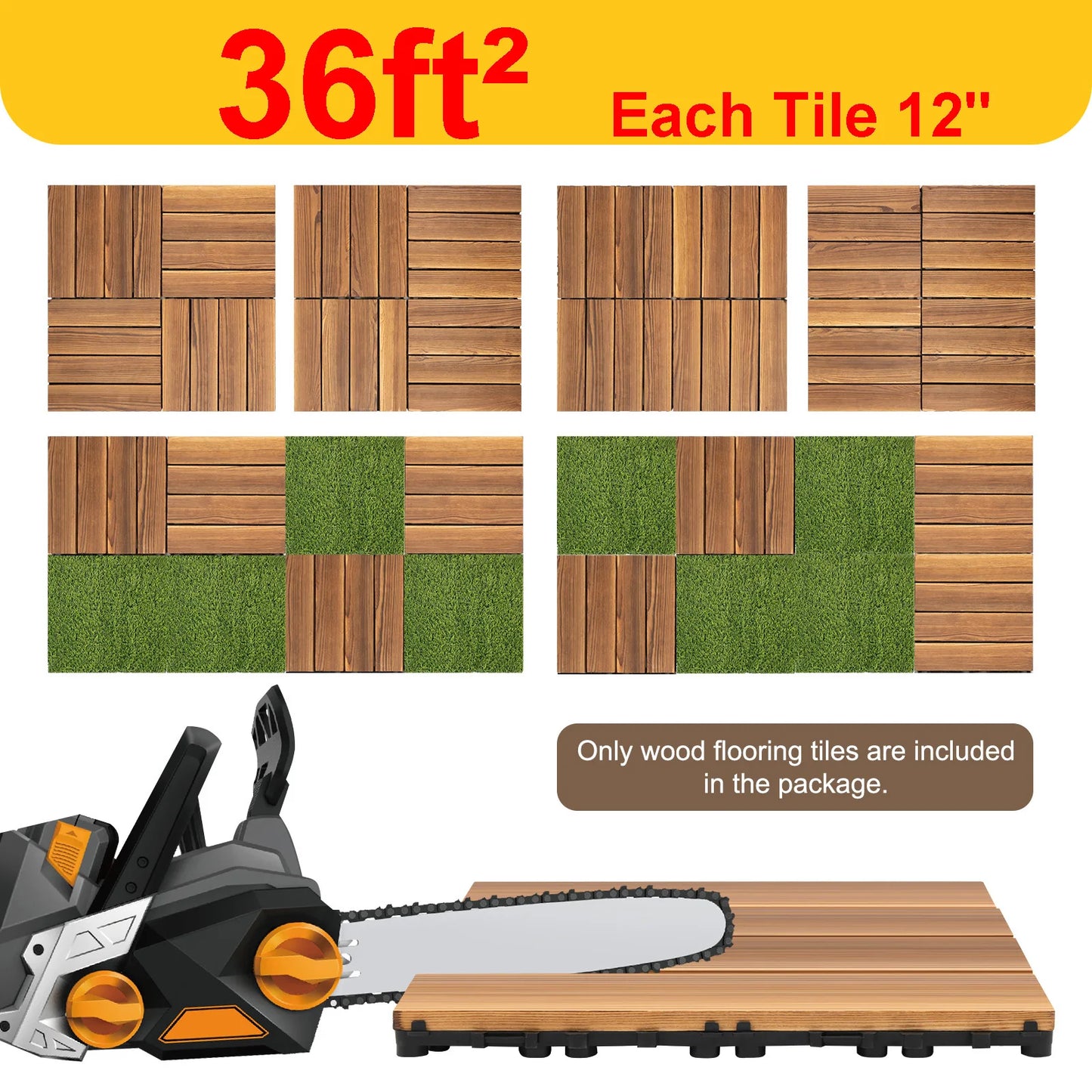 36ft²/ 3.24㎡ Outdoor Hardwood Flooring Tiles
