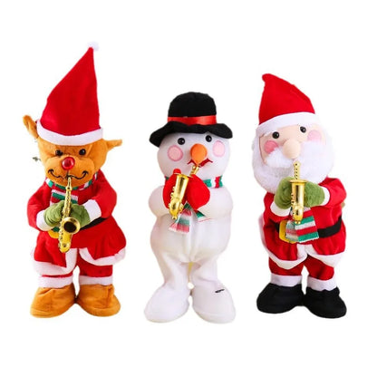 Electric Dancing Christmas Tree Plush Toy Glowing Halloween Christmas Decoration Swinging Singing Festive Home Decorations