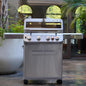 Stainless Steel 4 Burner Propane Gas Grill w/Side Burner 62,000 BTU