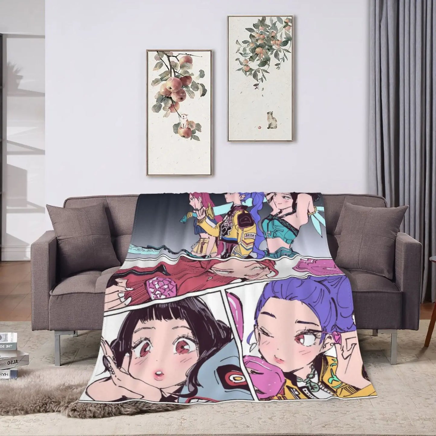 Demon Hunters Plush Blanket Girls Flannel Throw