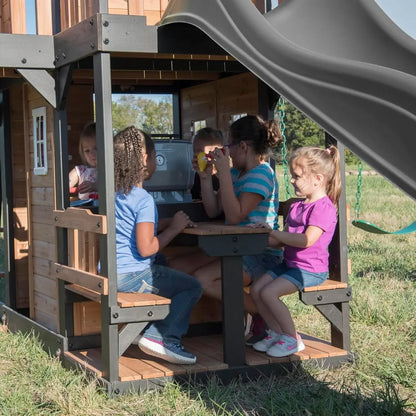 Canyon Creek Cedar Wood Swing Set with Wave Slide