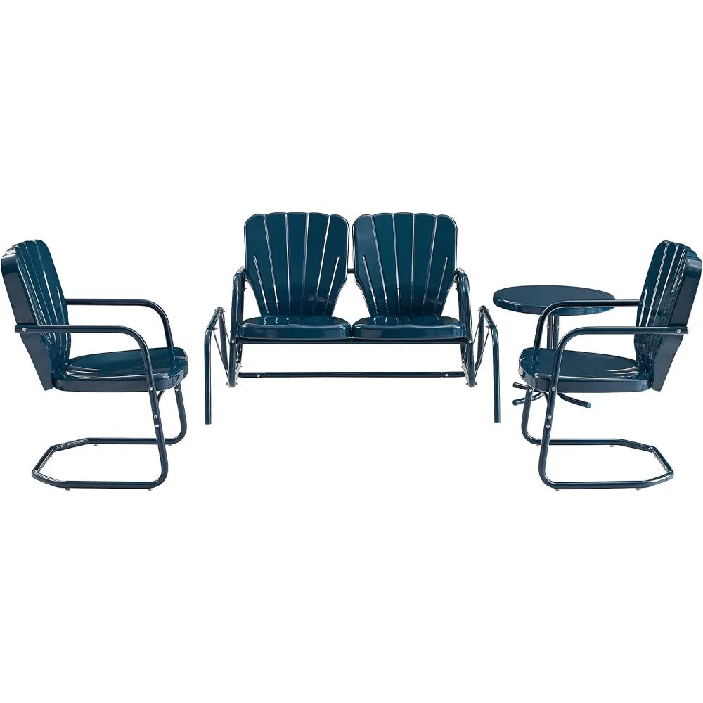 4-piece retro metal outdoor patio furniture set