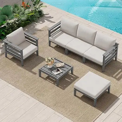 Patio Furniture Set, 6 Pieces Outdoor Sectional Sofa Set