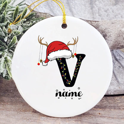 Baby's Christmas Ornament Personalized Initial with Name