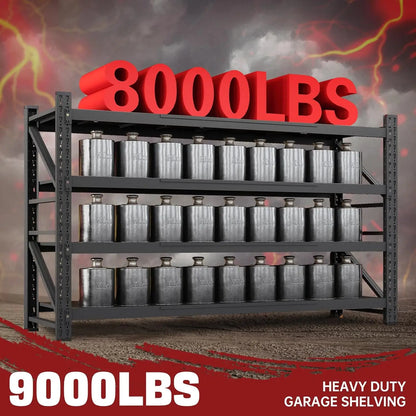 68" W x 24" D x 63.4" H, W Garage Shelving Heavy Duty Metal Adjustable