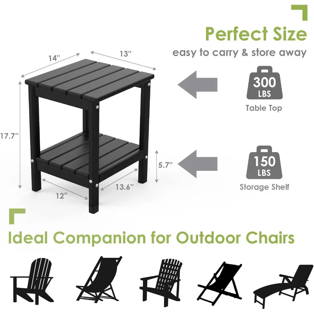 Outdoor Rocking Chair Set | 3-Piece  2 Rocking Chairs with 1 Side Table