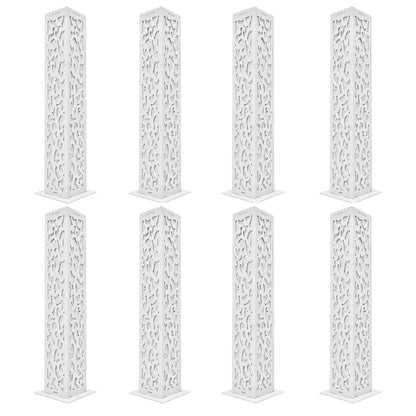 8-Piece Wedding Flower Columns PVC Hollow-Out Flower Satnd with LED Lights