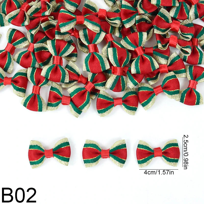 30pc Christmas Satin Ribbon Bows Handmade