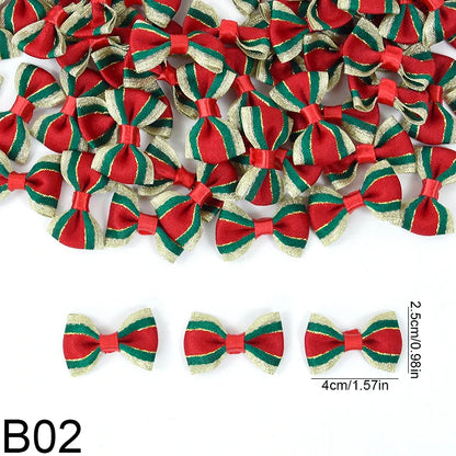 30pc Christmas Satin Ribbon Bows Handmade