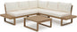 4 Piece Acacia Wood L-Shaped Outdoor Sectional with Coffee Table