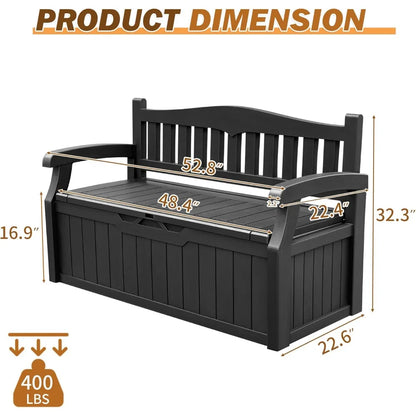 Best-Black 80 Gallon Storage Bench Deck Box