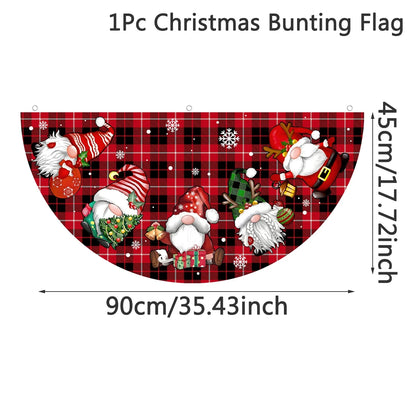 Christmas Outdoor Fan-shaped Flag Banner